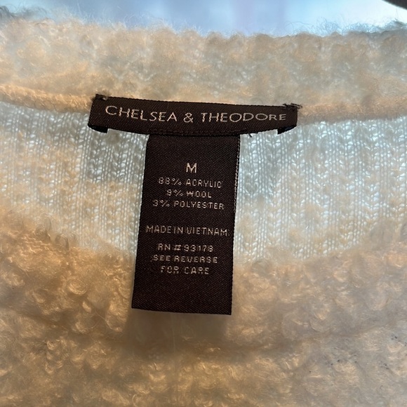 NWT winter white/ivory/cream wool blend 3/4 sleeve timeless classic sweater Med - Picture 5 of 9